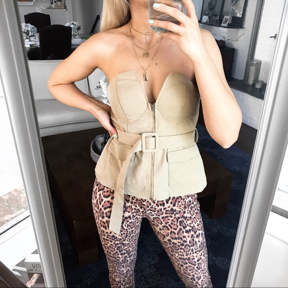 🆕 STONE BUCKLE DETAIL STRAPLESS TOP! - Picture 7 of 12